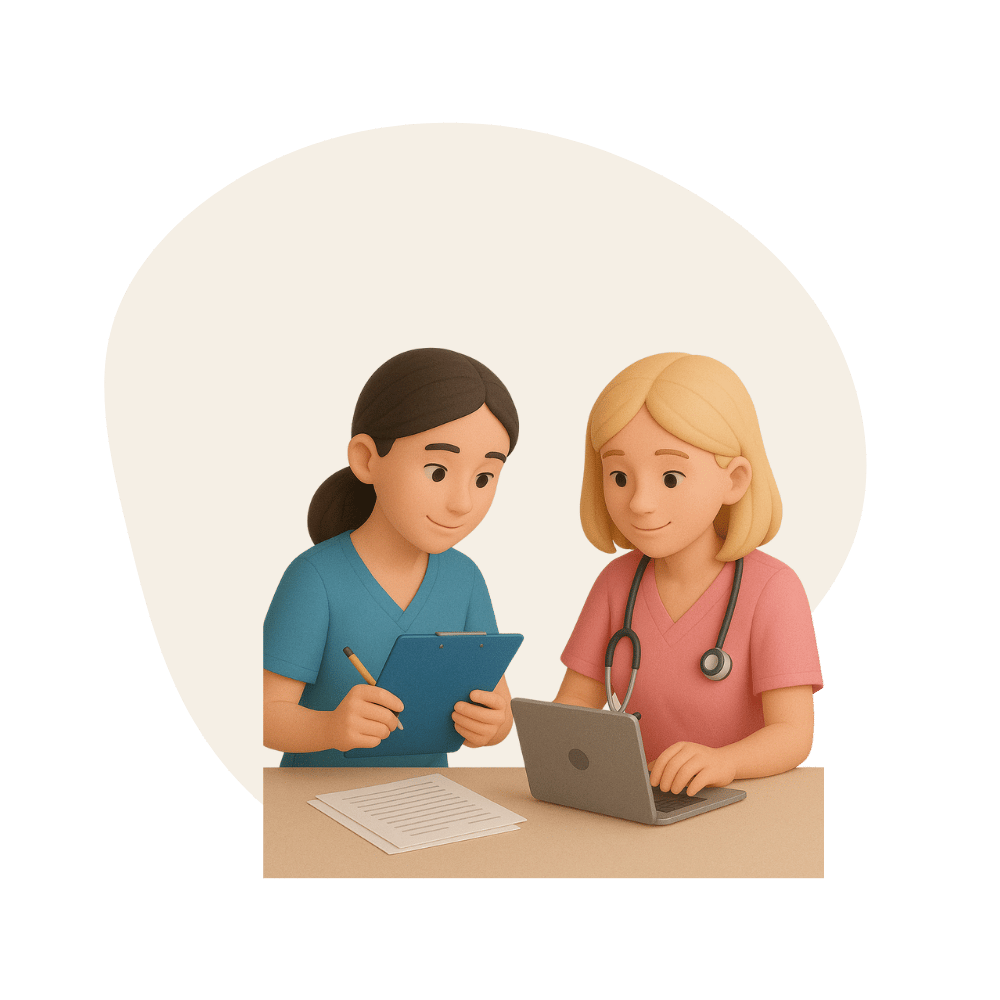 Illustration de deux infirmières